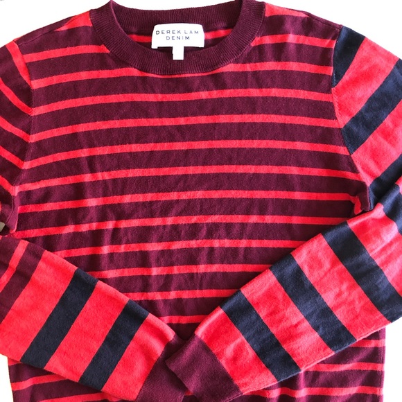 Derek Lam Denim Red/Burg, Cotton/Cashmere Sweater - Picture 5 of 10